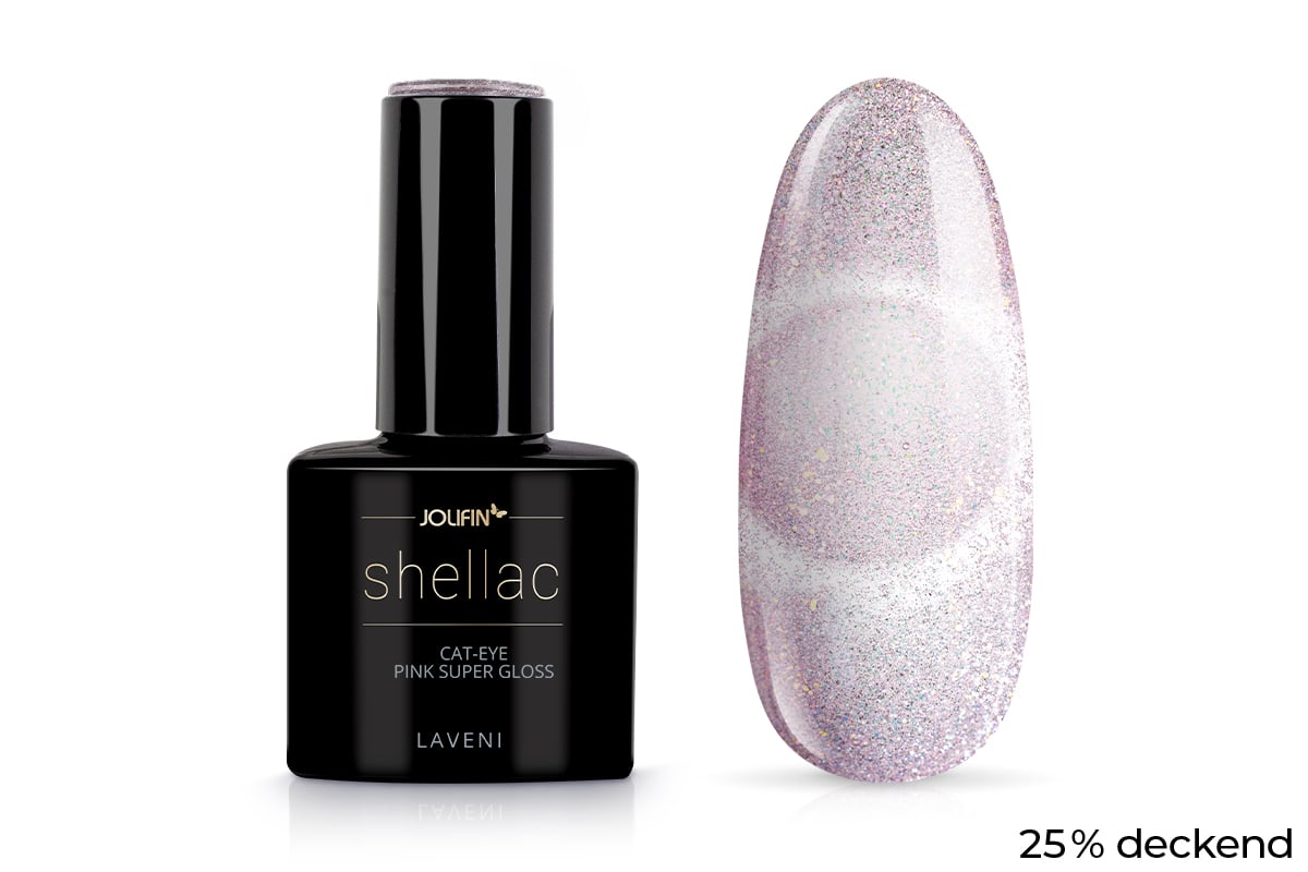 Jolifin LAVENI Shellac - Cat-Eye pink super gloss 10ml
