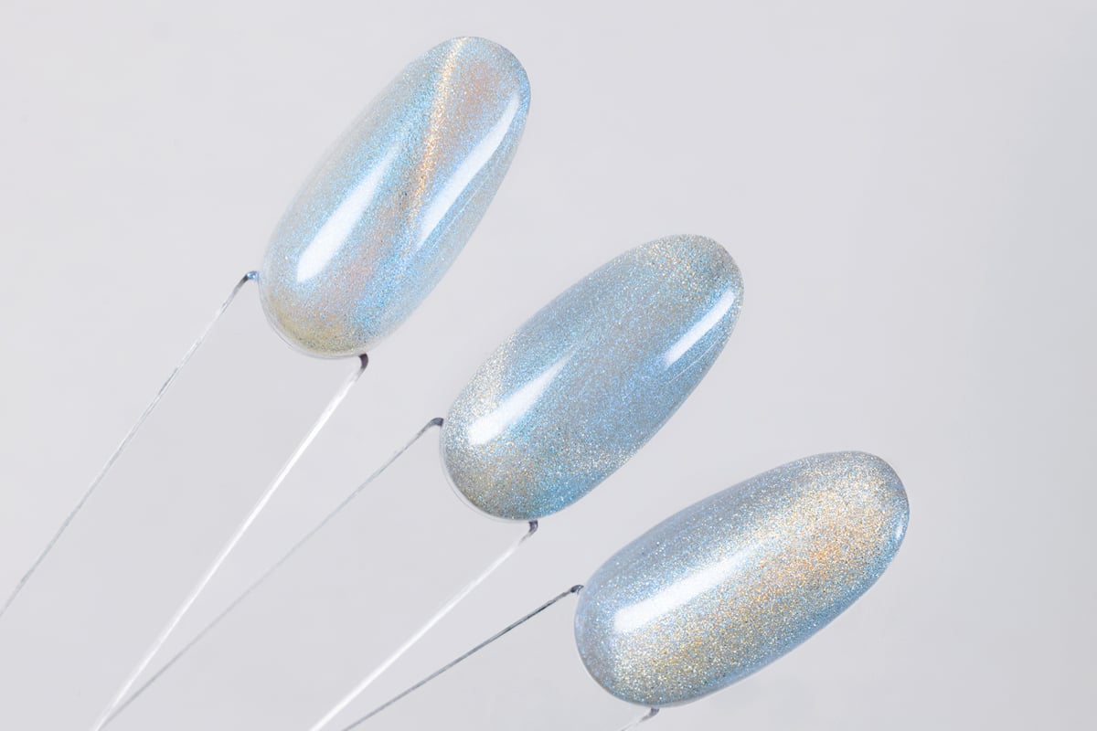 Jolifin LAVENI Shellac - Cat-Eye aurora pearl blue 10ml