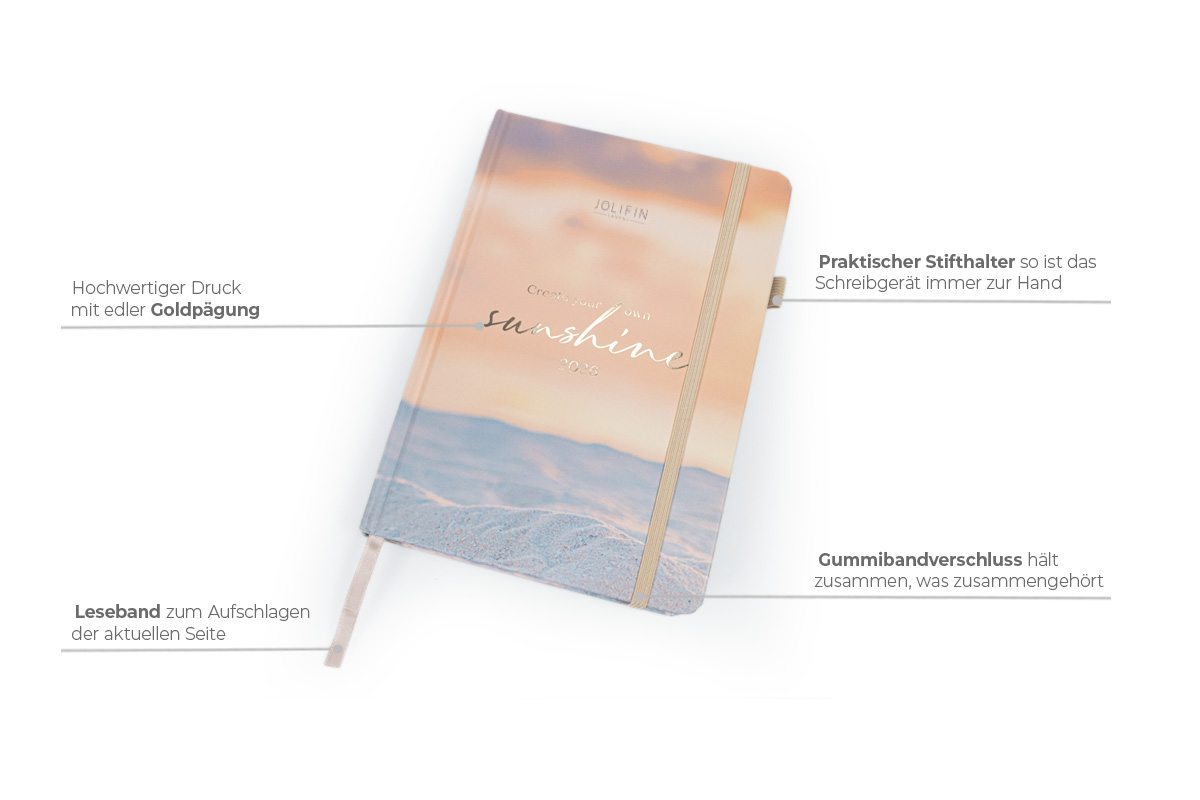 Jolifin diary calendar 2026 - sunshine