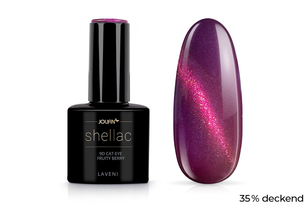 Jolifin LAVENI Shellac - 9D Cat-Eye fruity berry 10ml