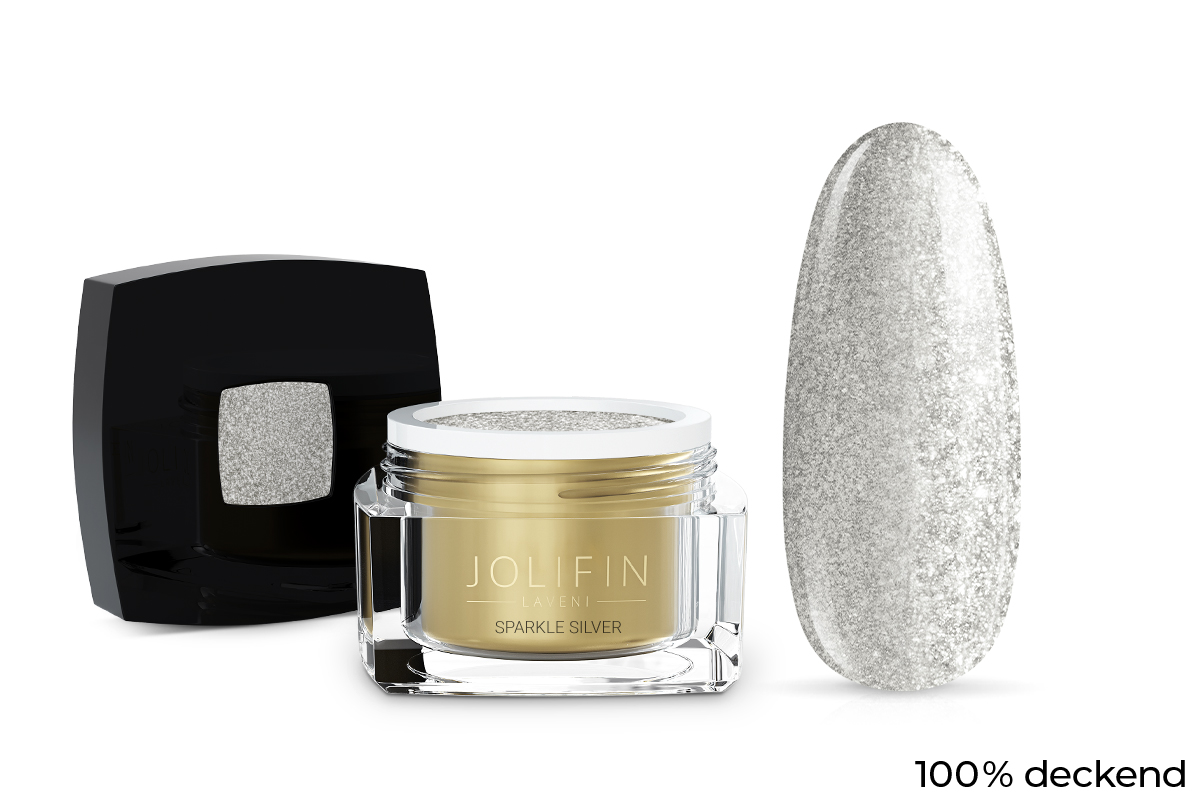 Jolifin LAVENI Farbgel - sparkle silver 5ml