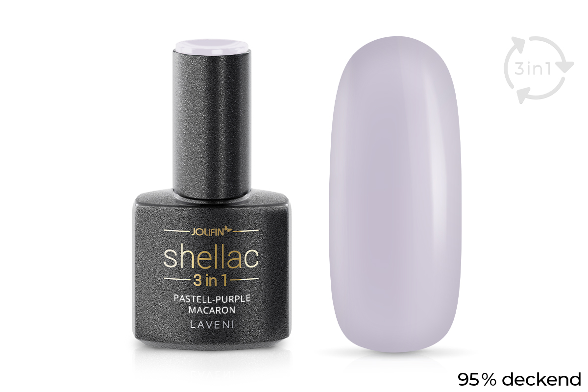 Jolifin LAVENI 3in1 Shellac - pastell-purple macaron 10ml
