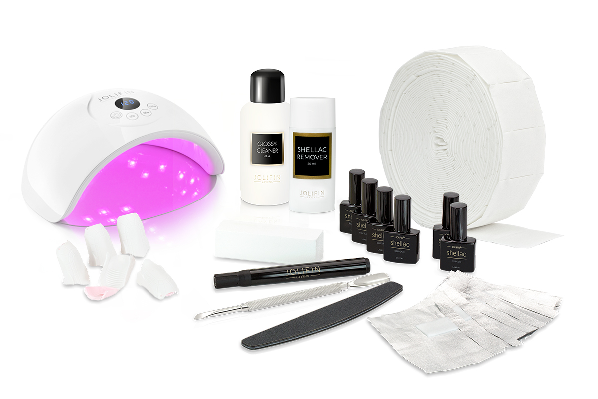 Jolifin LAVENI Shellac Starter-Set - M - Luna Gerät