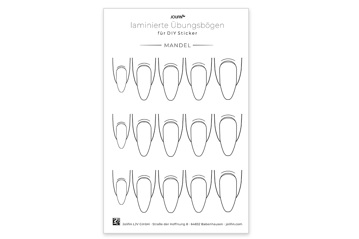 Jolifin laminated practice sheets for DIY stickers