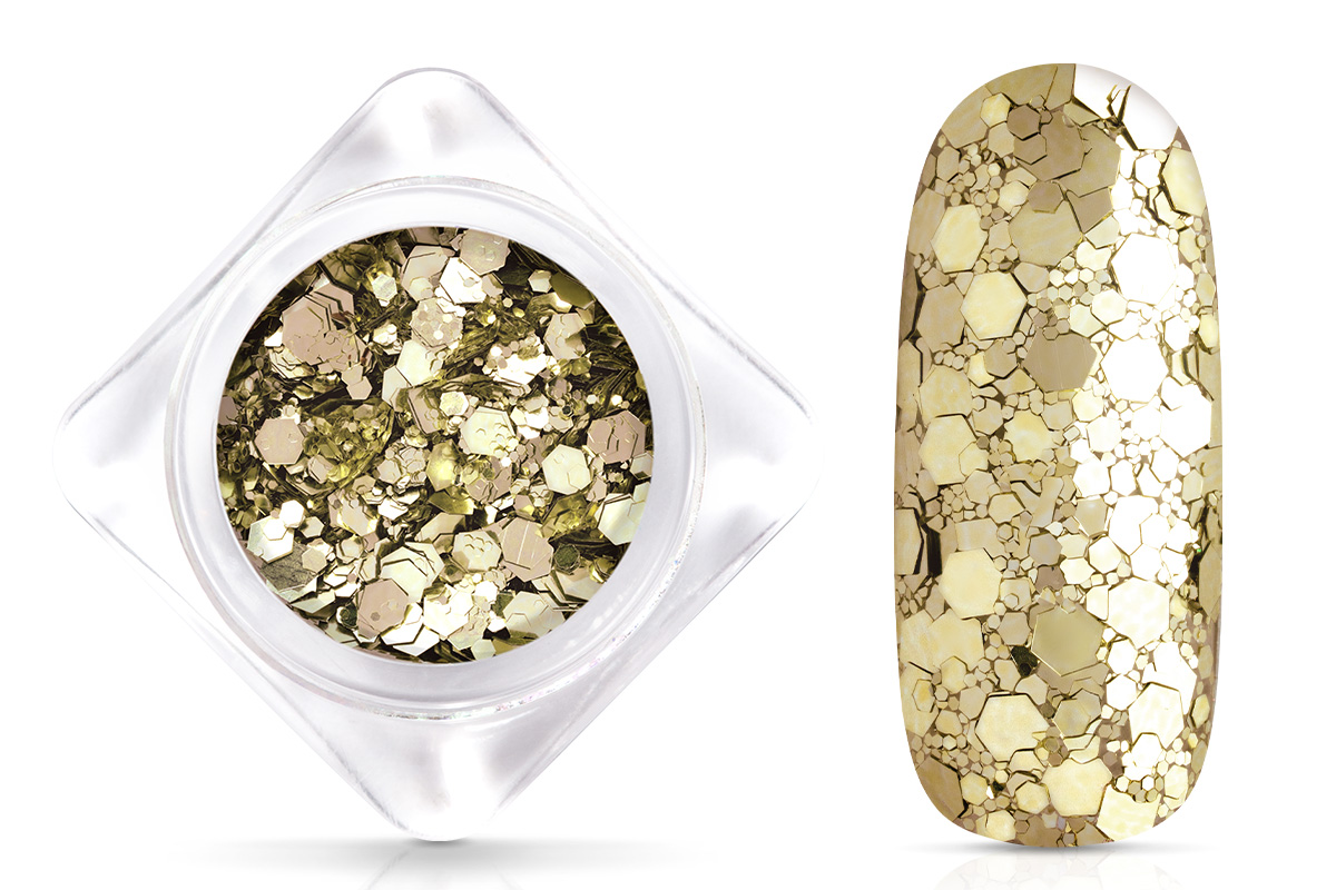 Jolifin Hexagon Glittermix - creamy cold champagne