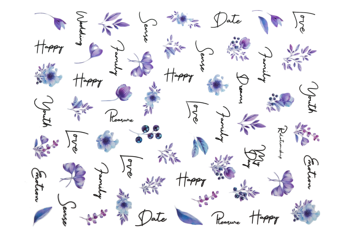 Jolifin LAVENI XL Sticker - Flowers No. 19