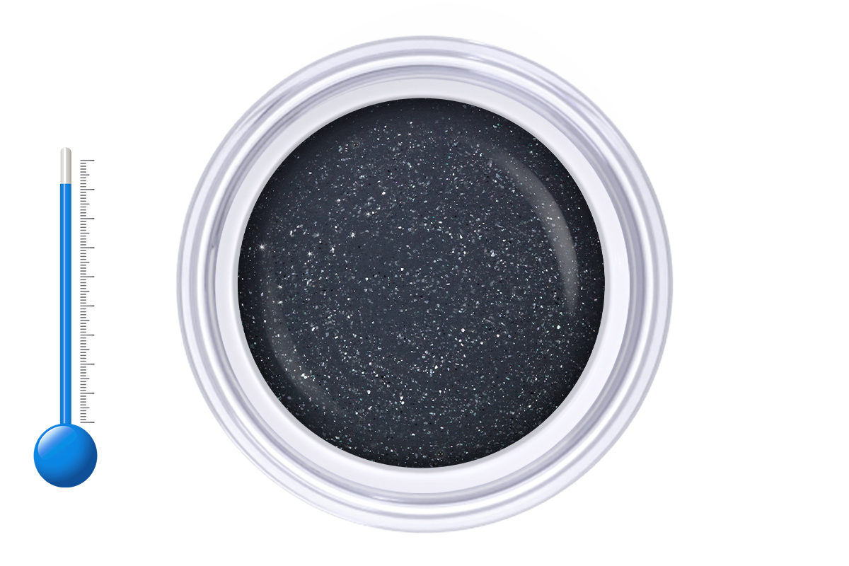Jolifin Thermo colour gel grey glitter 5ml
