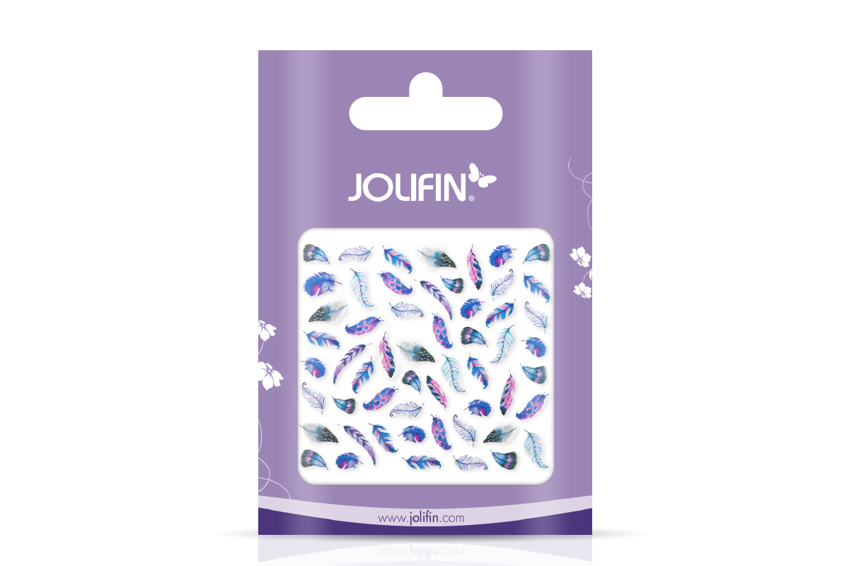 Jolifin Nail Art Tattoo Watercolour Feathers purple