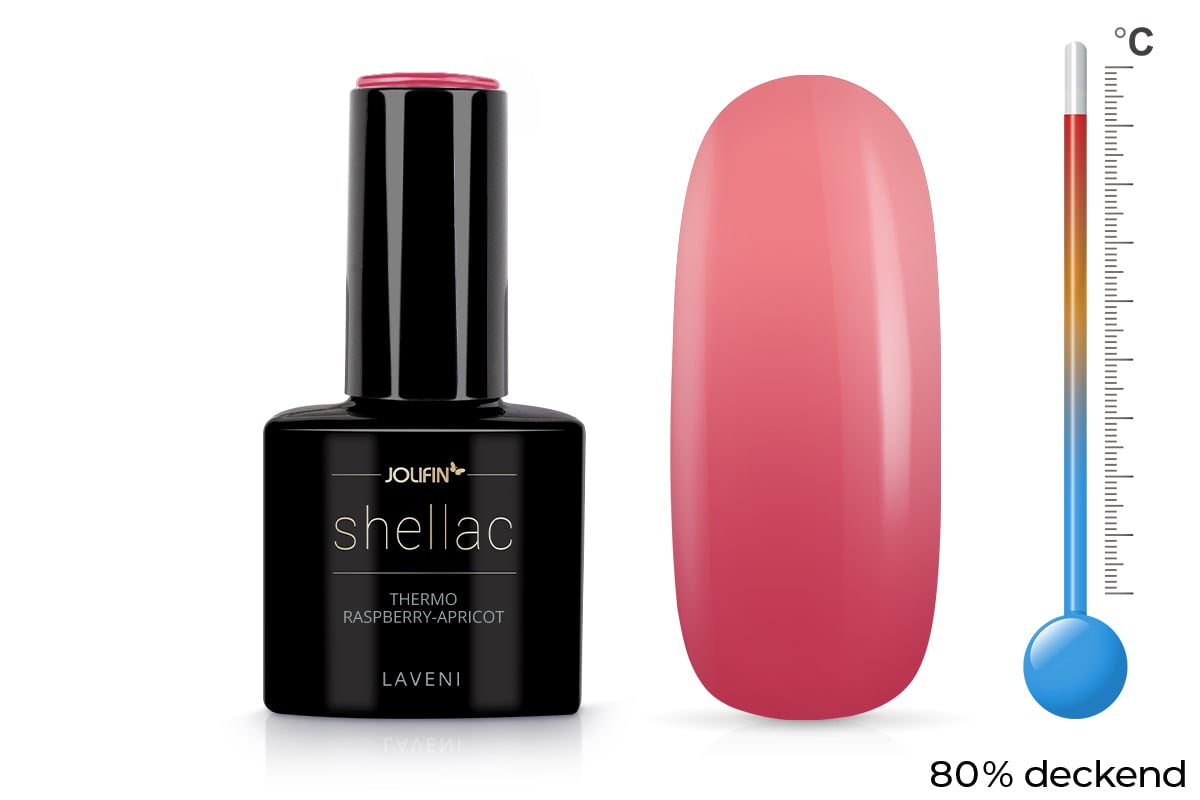 Jolifin LAVENI Shellac - Thermo raspberry-apricot 10ml