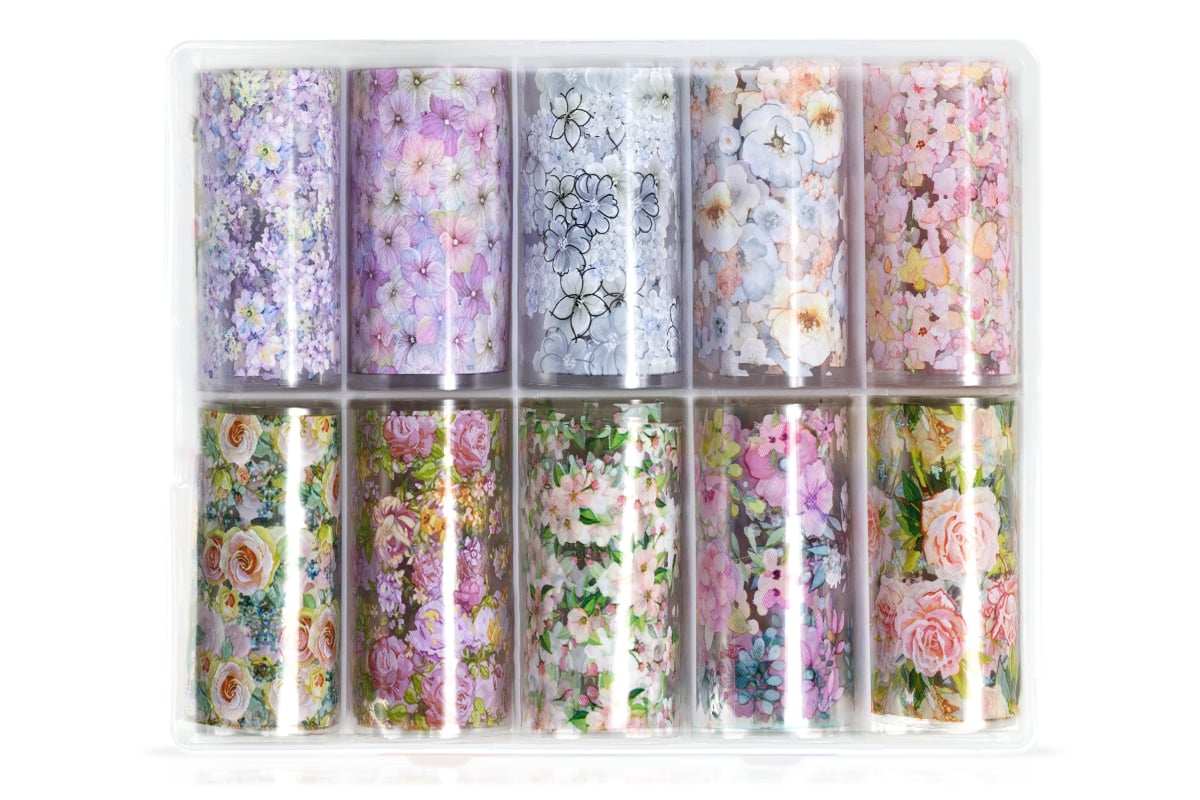 Jolifin Transfer-Nagelfolien Box - Blumen IV 