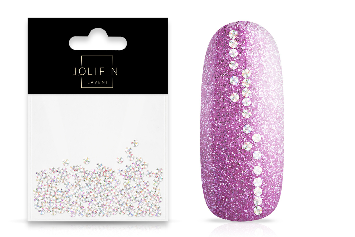 Jolifin LAVENI Rhinestones 500 pieces - iridescent 1.5mm