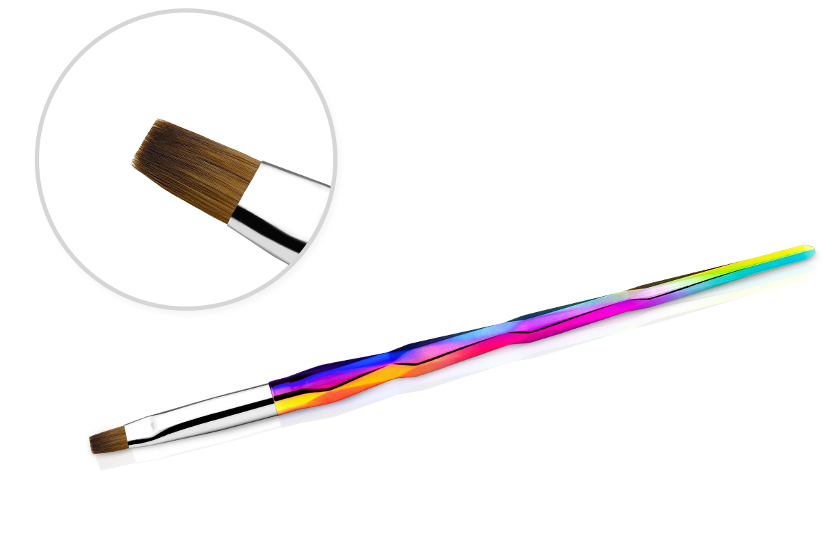 Jolifin Geometric Rainbow Gel Brush - straight size 4