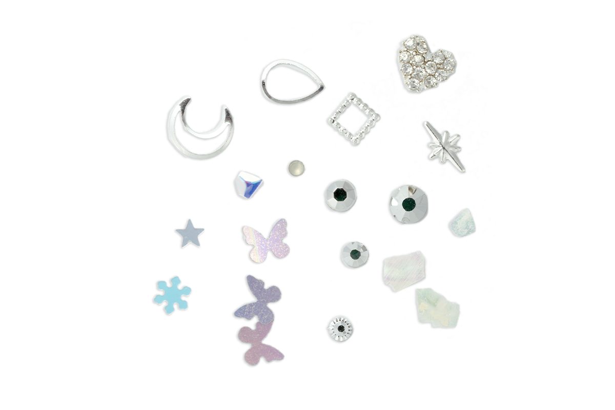 Jolifin LAVENI Rhinestone Display - Nail Art Mix silver
