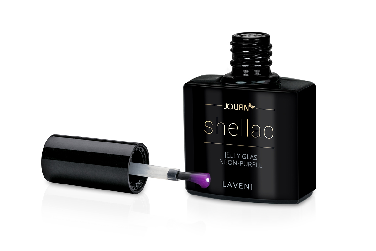 Jolifin LAVENI Shellac - Jelly Glas neon-purple 10ml