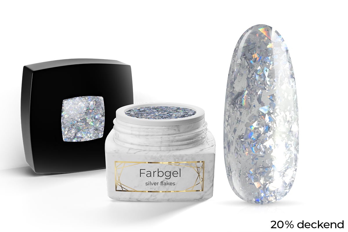 Jolifin LAVENI PRO colour gel - silver flakes 5ml