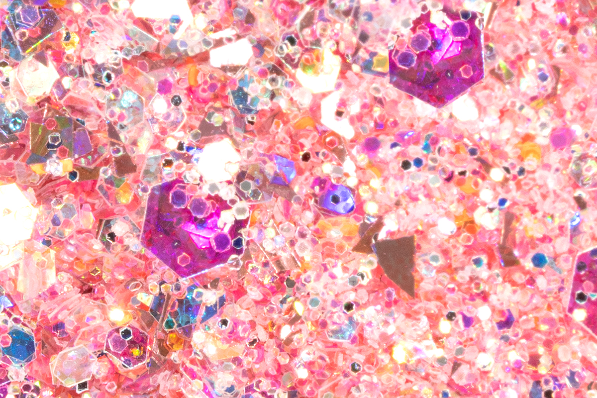 Jolifin Hexagon Glittermix - hologram apricot