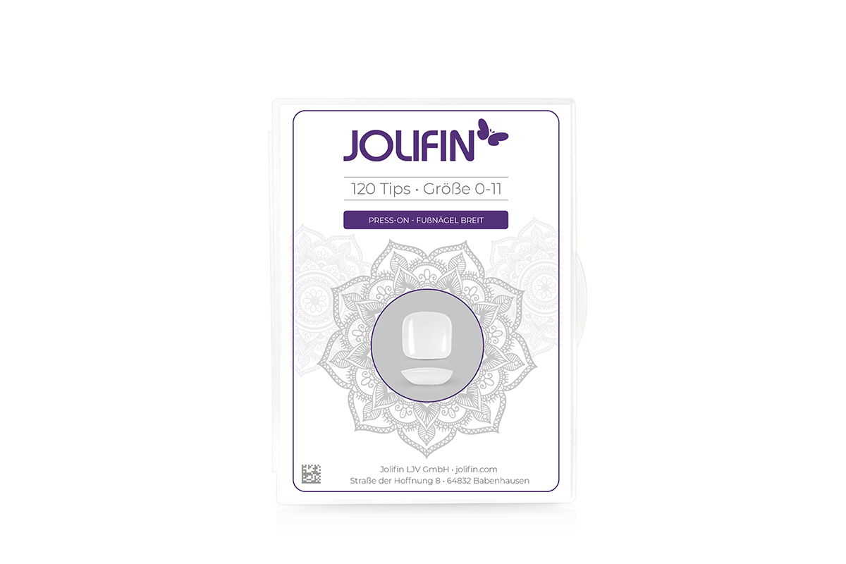 Jolifin 120er Tipbox Press-On - Fußnägel breit