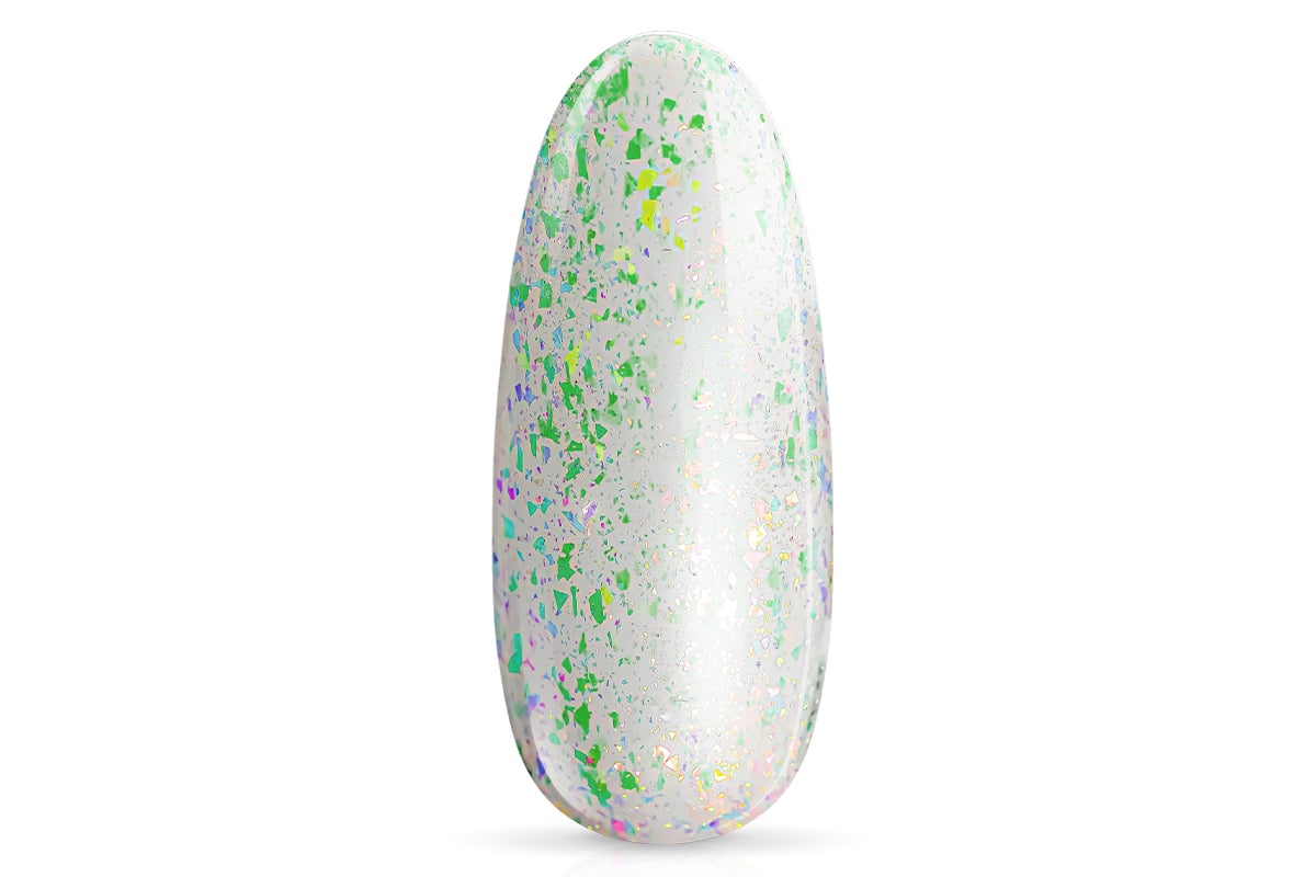 Jolifin LAVENI Shellac - Jelly Glas aurora Flakes green 10ml