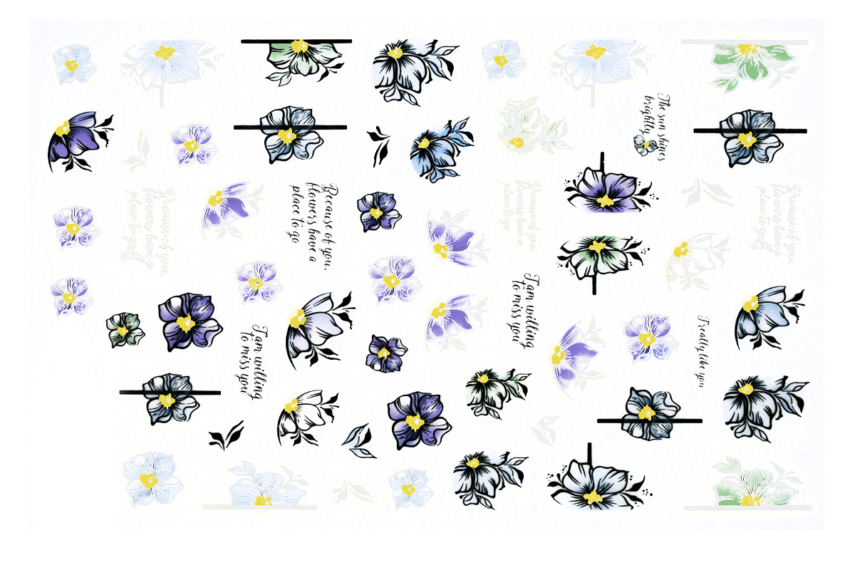 Jolifin LAVENI XL Sticker - Flowers No. 45