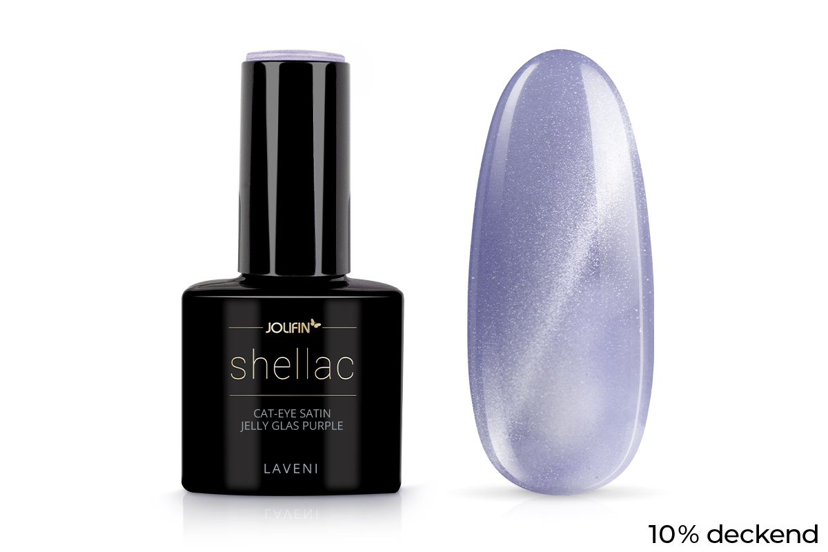 Jolifin LAVENI Shellac - Cat-Eye Satin Jelly Glas purple 10ml