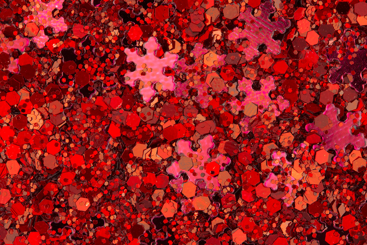Jolifin Snowflake Glitter - red