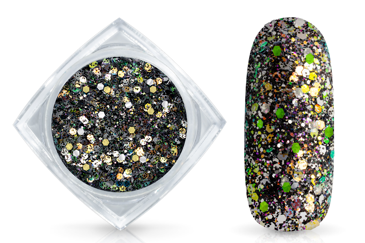 Jolifin LAVENI Luxury Glitter Hologramm  - silver-black