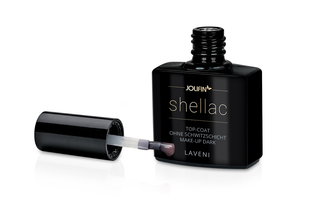 Jolifin LAVENI Shellac - Top-Coat without sweat layer make-up dark 10ml