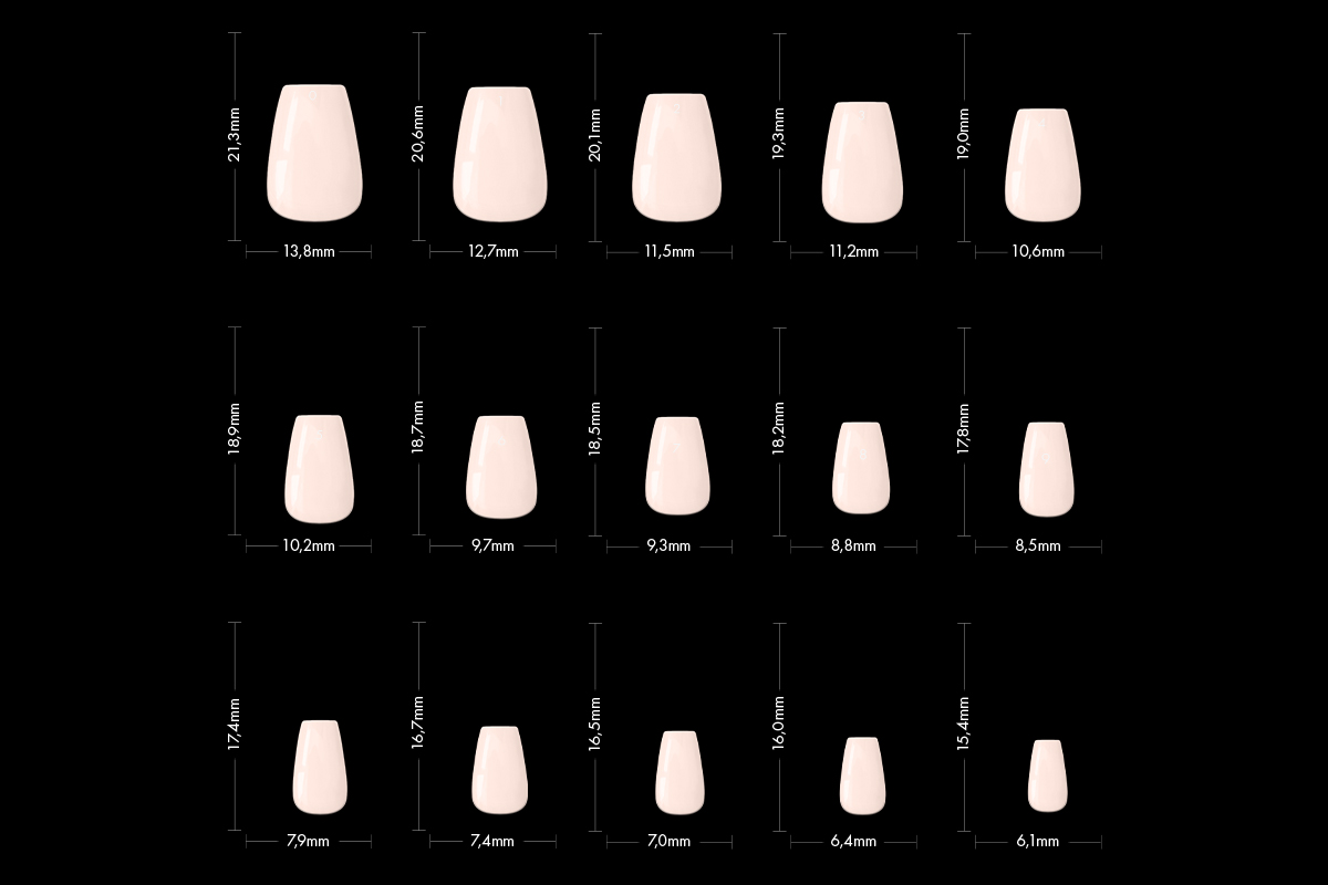 Jolifin 150er Tipbox Press-On Coffin - short milky nude