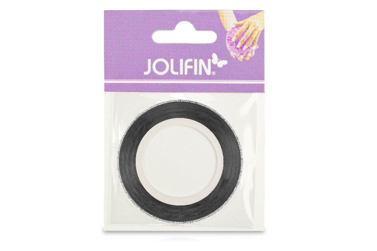 Jolifin Glitter Pinstripes silver 2mm