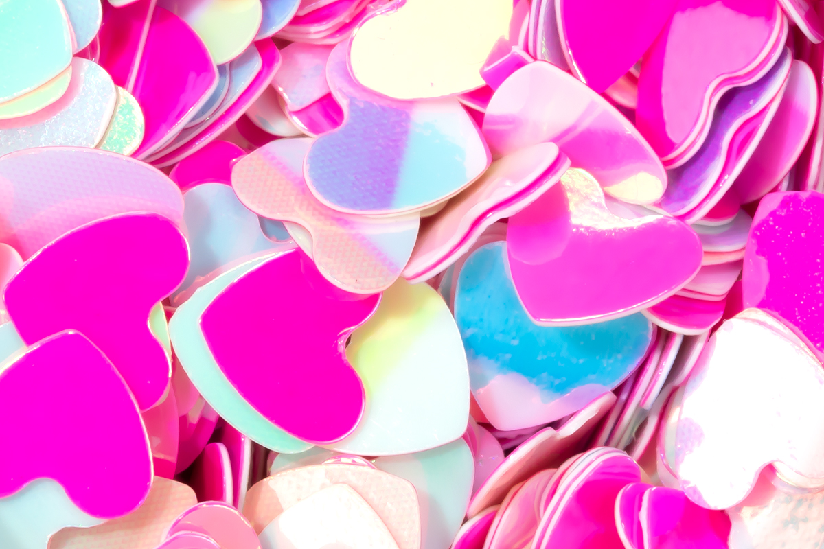 Jolifin Glitter Inlay - pink hearts