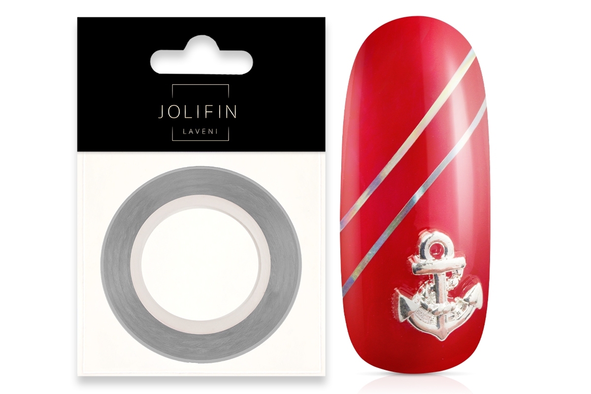 Jolifin LAVENI Pinstripes rainbow silver - 0,5mm
