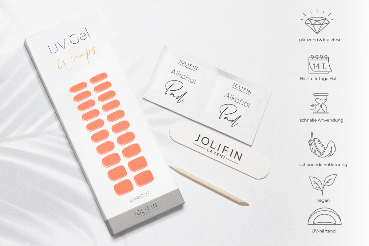 Jolifin LAVENI UV Gel-Wraps - apricot