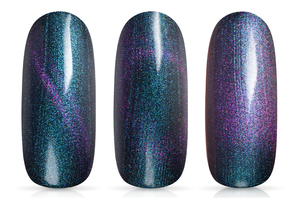 Jolifin LAVENI Shellac PeelOff - Cat-Eye 9D chameleon purple-ocean 10ml