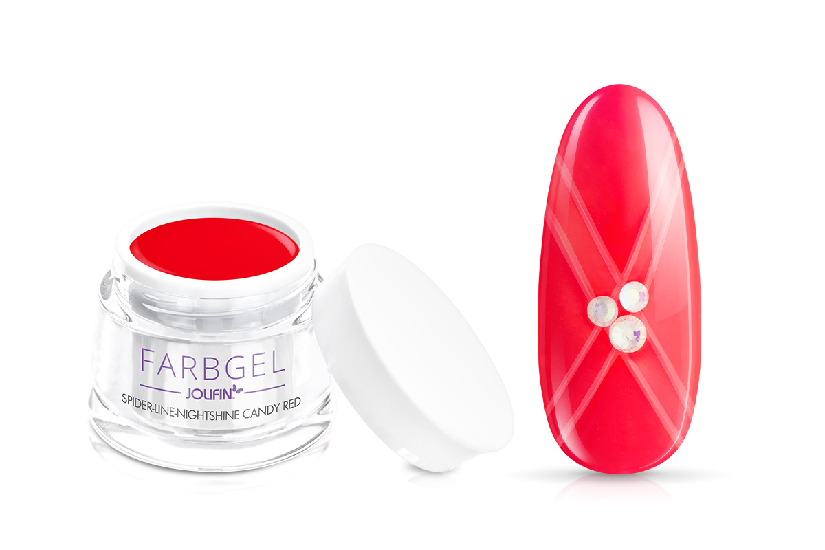 Jolifin Spider-Line Gel - Nightshine candy red 5ml