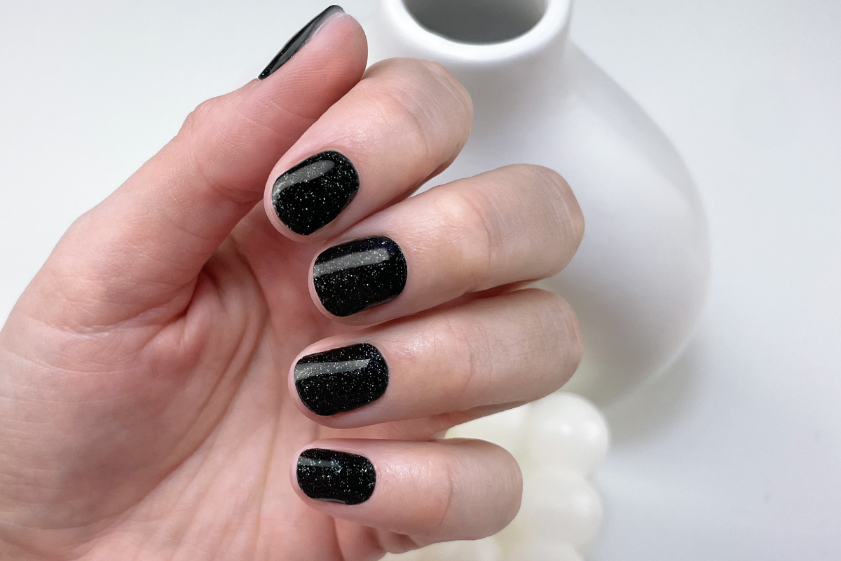 Jolifin LAVENI UV Gel Wraps - black Glitter