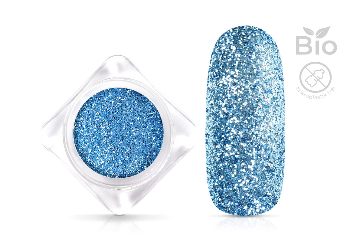 Jolifin organic glitter powder - heavenly blue