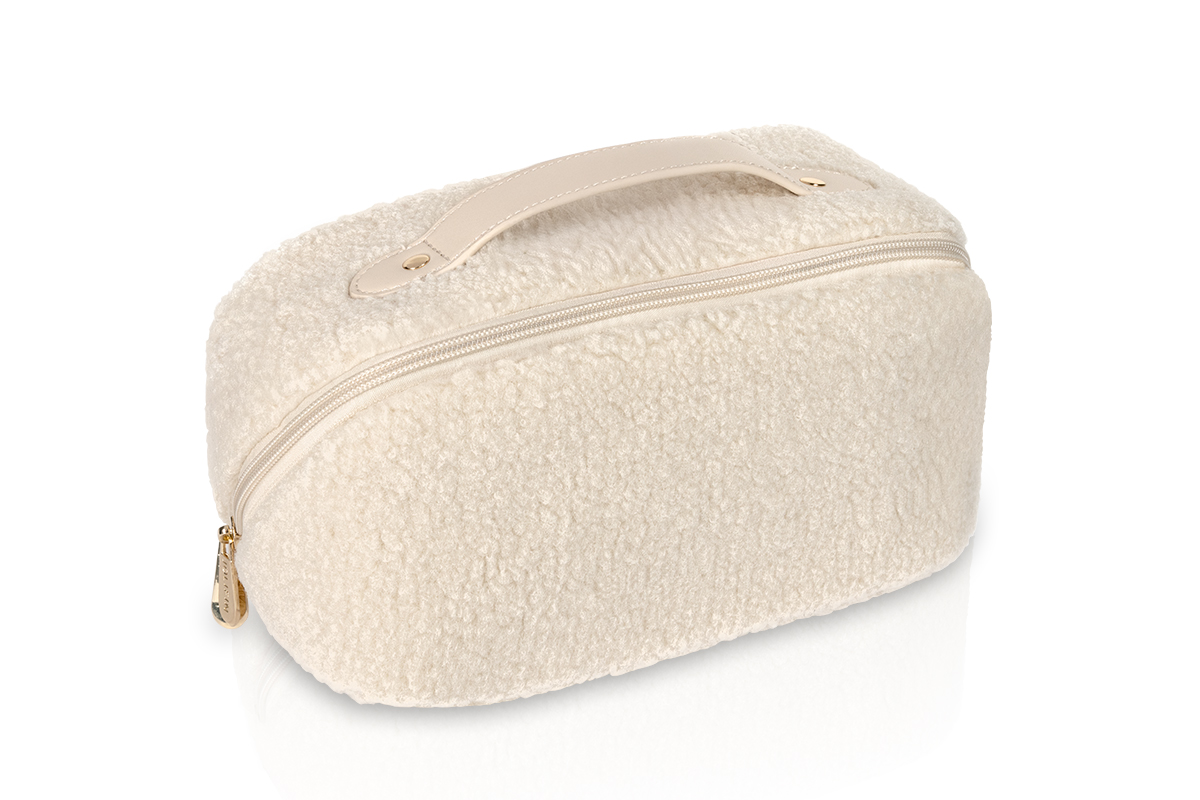 Jolifin Kosmetik- & Pinseltasche - beige Teddy