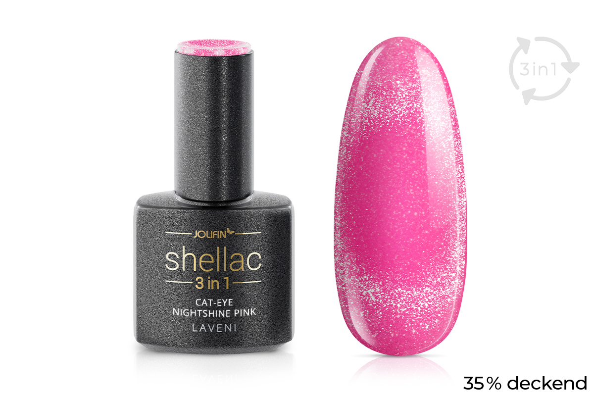 Jolifin LAVENI 3in1 Shellac - Cat-Eye Nightshine pink 10ml
