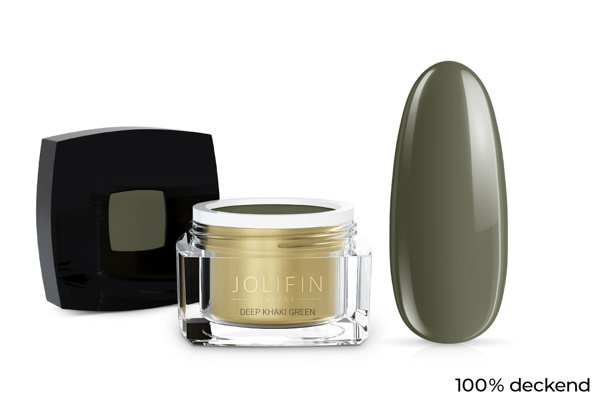 Jolifin LAVENI Farbgel - deep khaki green 5ml