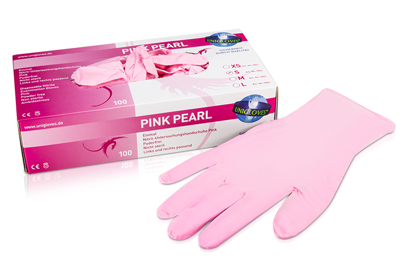 Nitrile gloves Pink Pearl size S