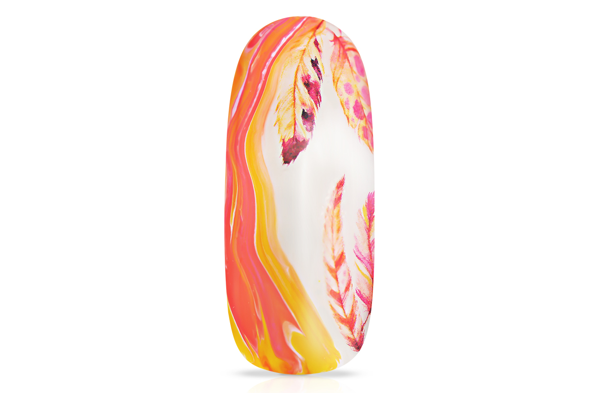 Jolifin Nail Art Tattoo Watercolour Feathers coral