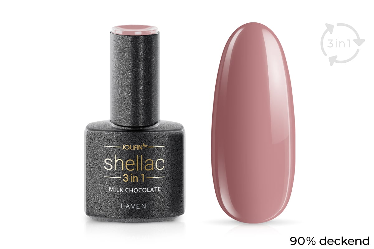 Jolifin LAVENI 3in1 Shellac - milk chocolate 10ml