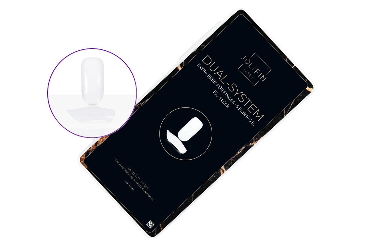 Jolifin LAVENI 150 tip box dual system - extra wide for fingernails & toenails