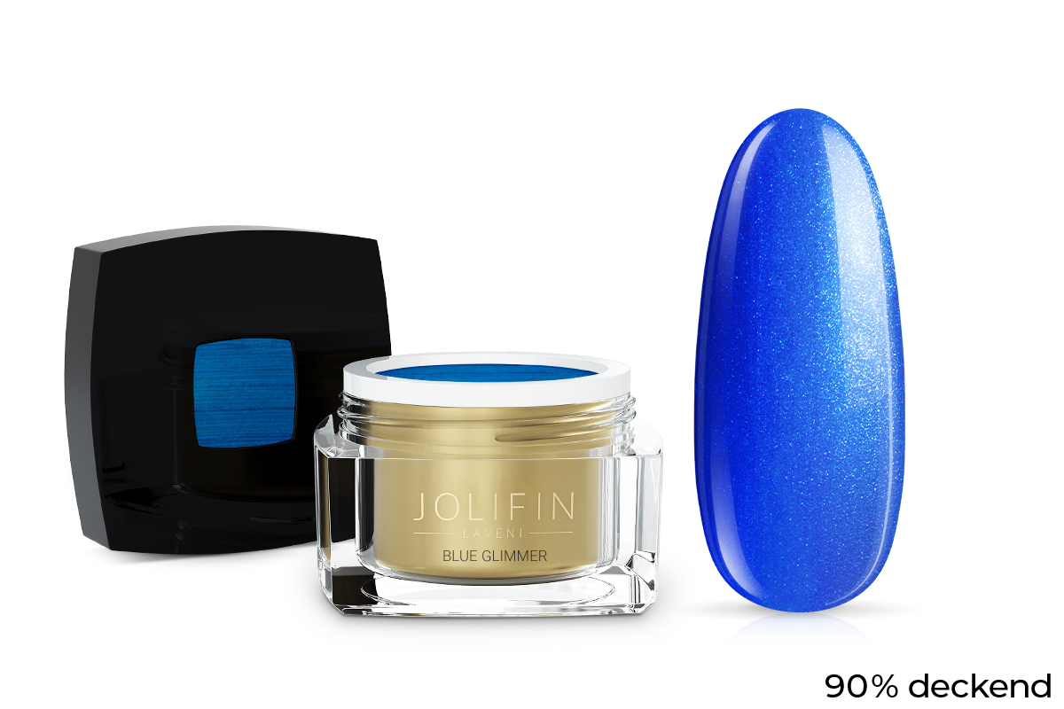 Jolifin LAVENI Farbgel - blue Glimmer 5ml