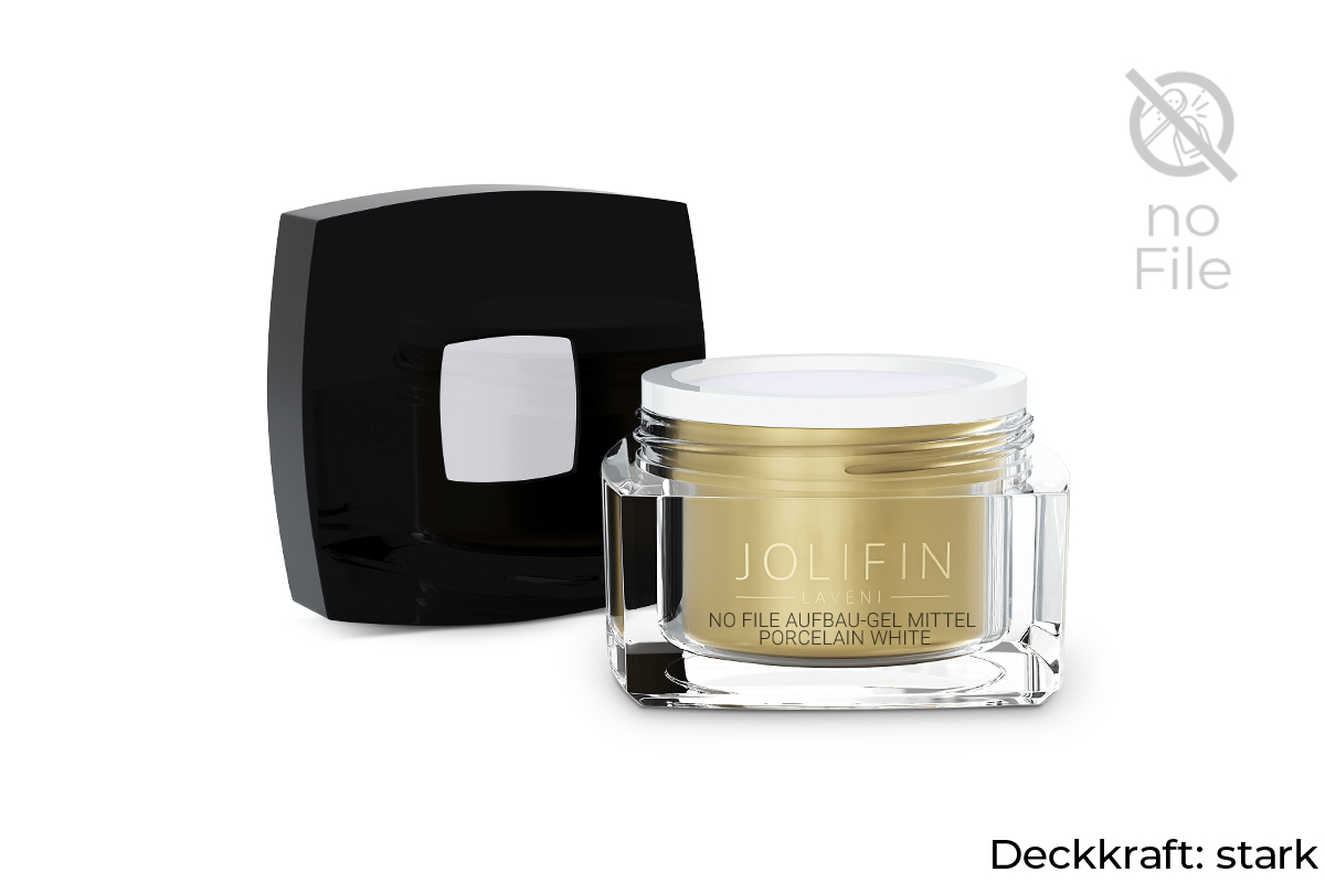 Jolifin LAVENI - No File build-up gel medium porcelain white 5ml