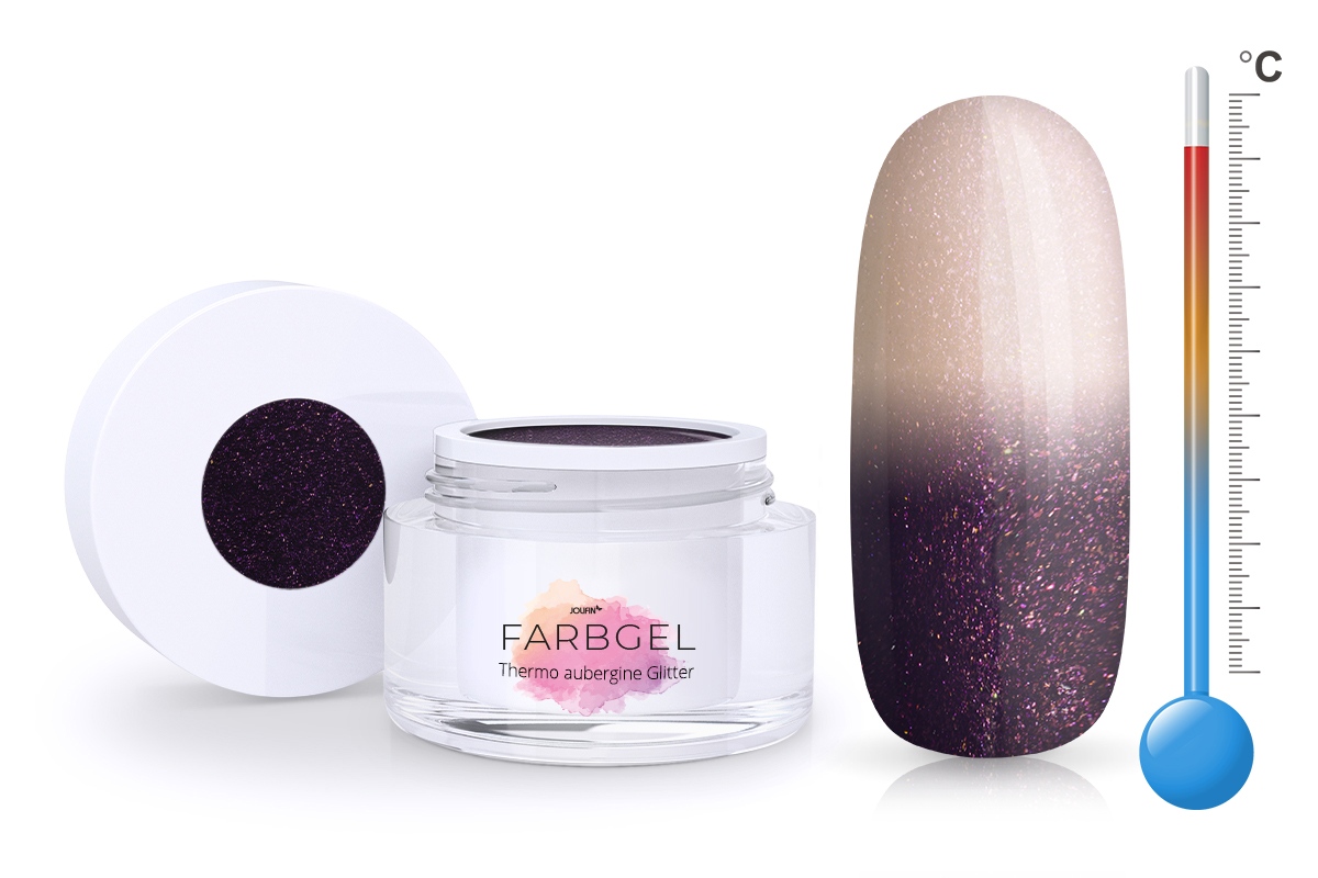 Jolifin Thermo Colour Gel aubergine Glitter 5ml