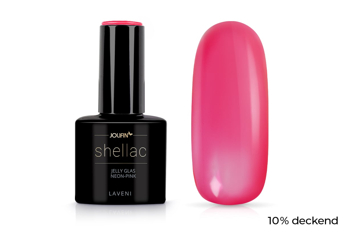 Jolifin LAVENI Shellac - Jelly jar neon pink 10ml