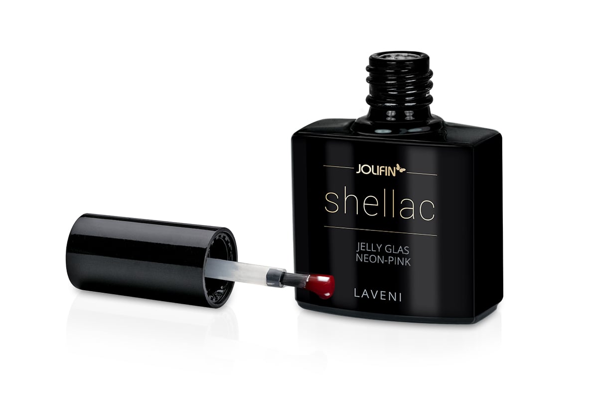 Jolifin LAVENI Shellac - Jelly jar neon pink 10ml