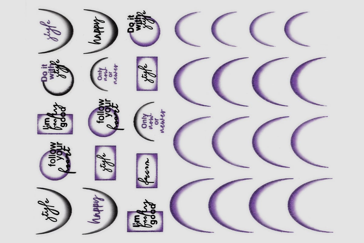 Jolifin LAVENI XL Sticker - Ombre French round purple