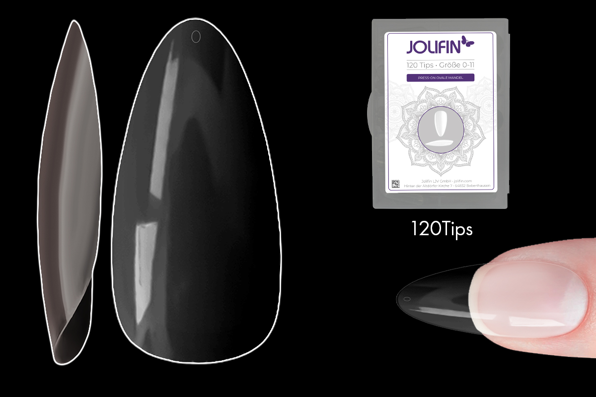 Jolifin 120 Tipbox Press-On oval almond